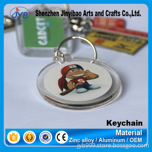 promotional advertising acrylic round shape keychain with custom photo insert
